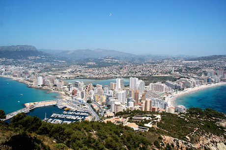 Calpe ylhäältä nähtynä