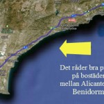 Sträckan mellan Alicante och Benidorm, Google kartor